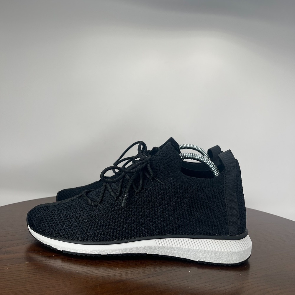 Eileen Fisher Renew Shoes Women's 7 Black Knit Comfort Slip On Wedge Sneakers‎